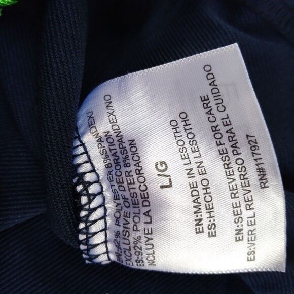 Head size Large performance shirt long sleeve navy neon green mock neck - Picture 5 of 8